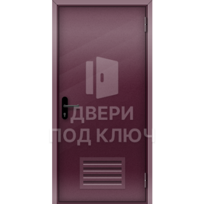 Огнестойкая однопольная глухая дверь 3-го типа с решеткой вентиляционной ДПК-16913