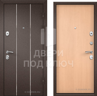 Готовая дверь в коттедж медный антик ДПК-2878